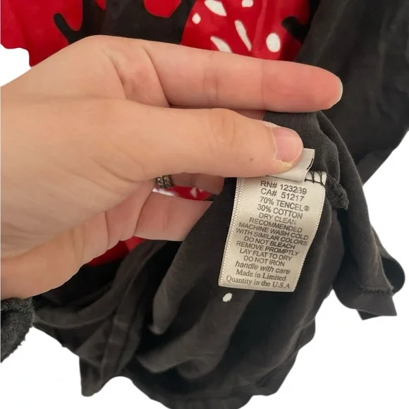 Lauren Moshi Black Tee with White Cartoon Graphic Betty Boop Distressed XS - Picture 4 of 6